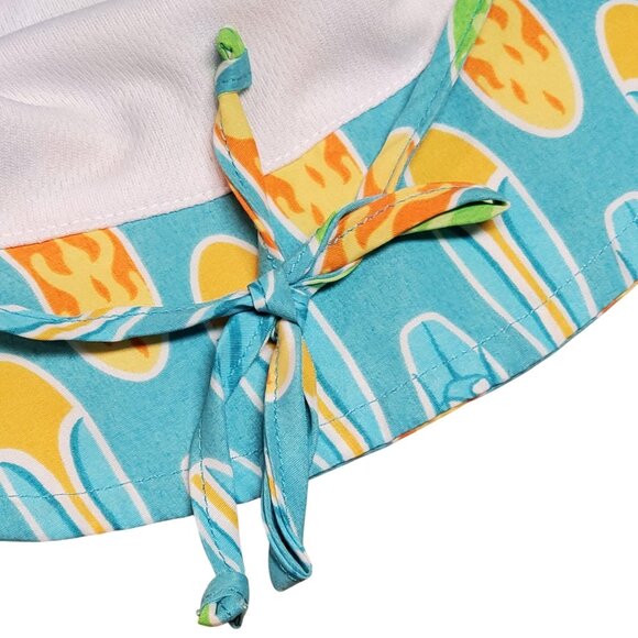 I Play Baby Bucket Sun Hat 9–18 Months Aqua Surfboard UPF 50+ - Picture 7 of 10